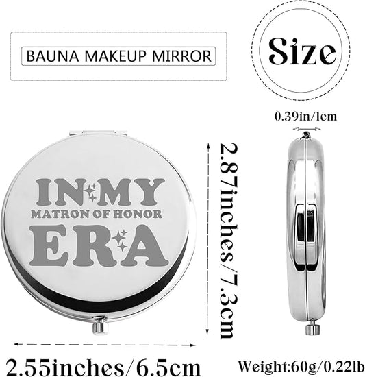 BAUNA Matron of Honor Gift MOH Proposal Gift Bridal Wedding Party Gift in My Matron of Honor Era Compact Mirror from Bride (Matron of Honor CMS)