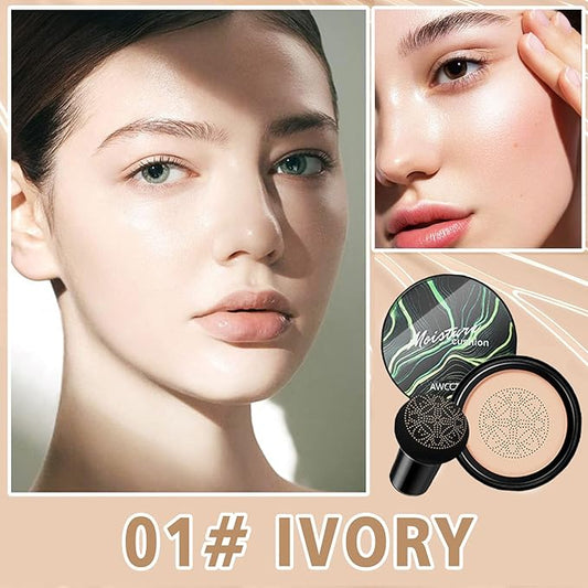 AWCCXMYM Mushroom Head Air Cushion CC Cream, Ivory, 24-Hour Moisturizing, Plant Ingredients, Skin Foundation Concealer