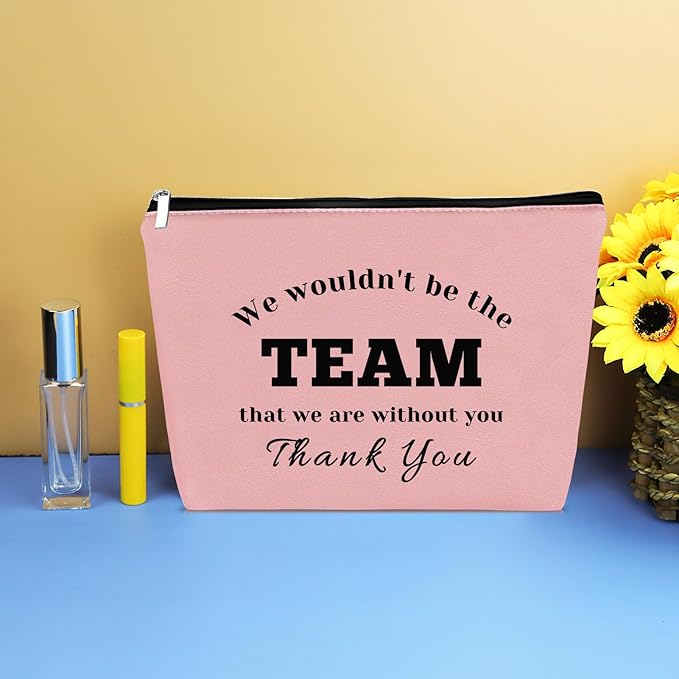 Boss Leader Appreciation Makeup Bag for Women Employee Manager Supervisor Coach Thank You Cosmetic Bag Colleague Leaving Boss Day Birthday Thanksgiving Gift Oxford Cloth Travel Pouch