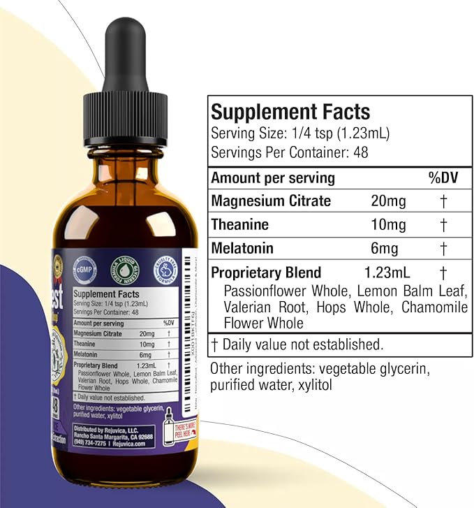 Natural Sleep-Aid with Valerian and Melatonin - All-Natural Liquid Formula for 2X Absorption - Magnesium, L-Theanine & More