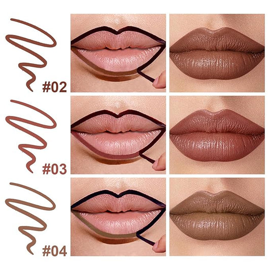 3 Colors Peel Off Lip Liner Stain with Tweezer, Long Lasting Waterproof Lip Tint Stains Makeup Set with Matte Finish for Women, Natural Look, Easy to Use, for All Skin Types (234)