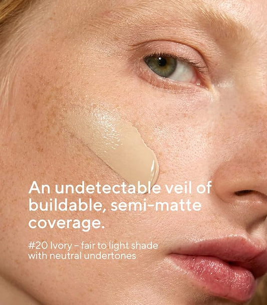 MΓDARA Organic Skincare |SKINONYM Semi-Matte Peptide Foundation, #20 IVORY, 30ml β Boosted by collagen-supporting peptides, Semi-matte finish, Adapts to the skin's texture, Ecocert certified.