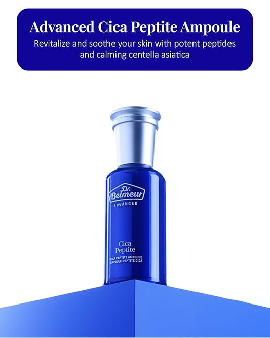 Advanced Cica Ampoule (1.7fl oz) - Soothing, Hydrating Serum for Sensitive Skin. Korean Skin Care. Centella Asiatica, Peptide Complex.