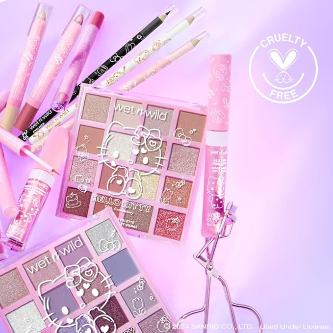 wet n wild Hello Kitty Shimmer Liquid Eyeliner, Richly Pigmented Iridescent Pearl Particles, Smooth & Easy Brush Application, Cruelty-Free & Vegan - Precious