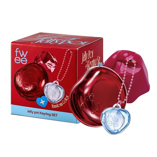 Glowy Jelly Pot + Keychain SET | Dewy Jelly Lip & Blush Color, Tinted Glow Jelly Balm, Dewy Buildable Finish β Sour Gummy (Berry Red) | 0.14 oz