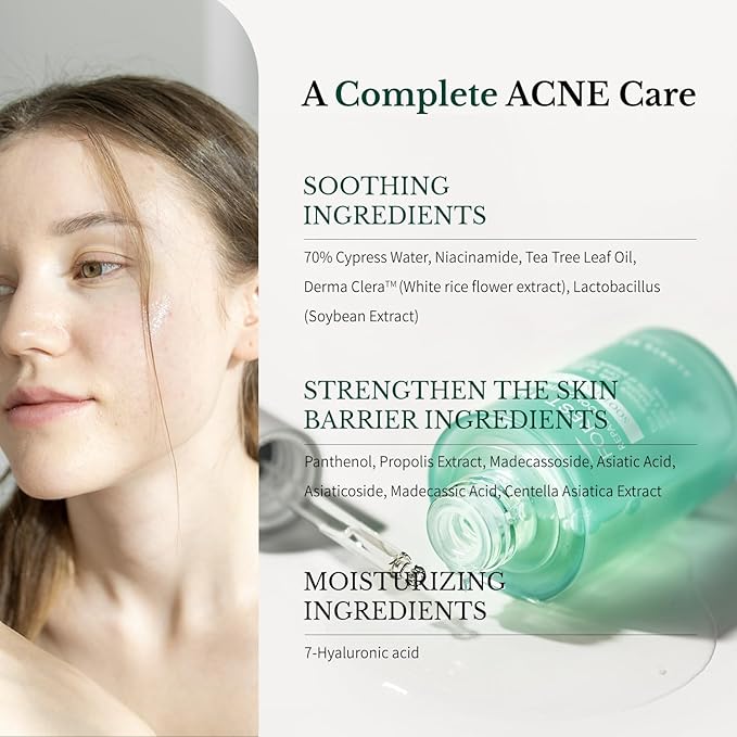 Hydrating Korean Serum with Centella Asiatica & Hyaluronic Acid Serum | Barrier Repair Ampoule for Sensitive & Acne-Prone Skin, Lightweight Facial Serum, 1.69oz(50ml)