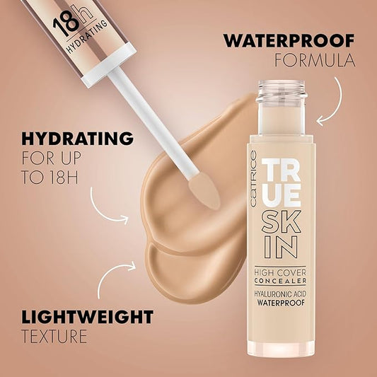 Catrice | True Skin High Cover Concealer (001 | Neutral Swan) | Waterproof & Lightweight for Soft Matte Look | With Hyaluronic Acid & Lasts Up to 18 Hours | Vegan, Cruelty Free