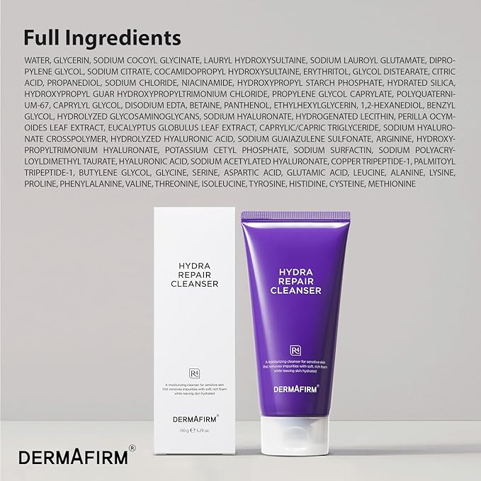 Dermafirm Hydra Repair Cleanser R4 Perilla Purple 150g β Hydrating and Soothing Facial Cleanser for Sensitive Skin