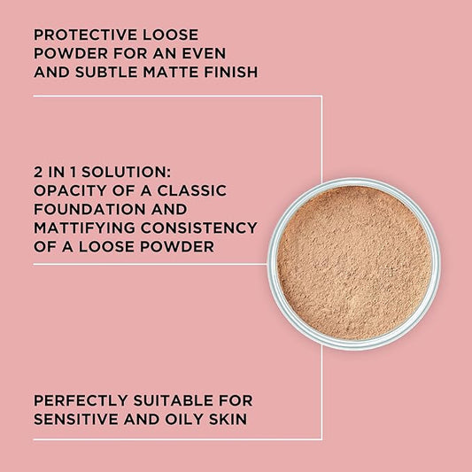 ARTDECO Mineral Powder Foundation - honey β loose setting powder for a smooth & matte finish - medium coverage - perfect for sensitive & oily skin - makeup with zinc & magnesium - vegan - 0.53 Oz