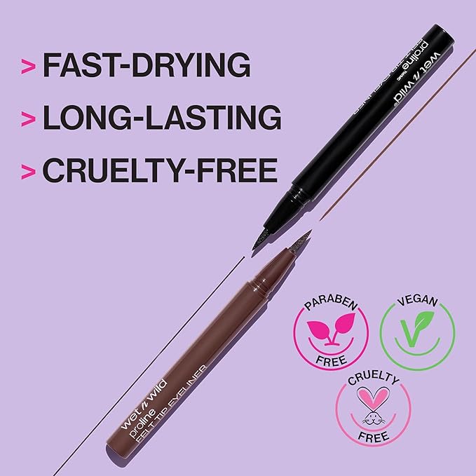 wet n wild MegaLiner Liquid Eyeliner - Black (Pack of 2)