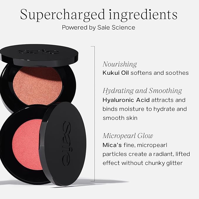 Saie Glow Sculpt Multi-Use Highlighter + Cream Blush - Lightweight with Hyaluronic Acid + Micropearl for Radiant, Glowing Skin - Pinkglow (.02 oz)