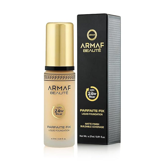 Armaf BeautΓ© Parfaite Fix Liquid Foundation Makeup - Water Resistant, Lasts Up To 24 Hours | Natural, 27 ml/0.91 fl.oz
