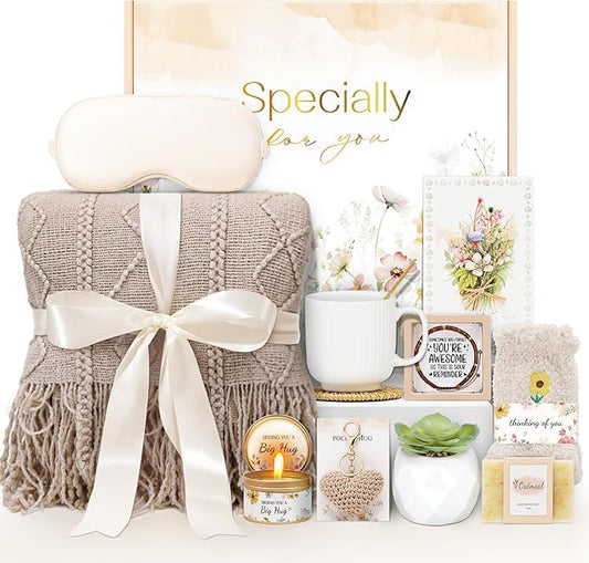 Get Well Gifts for Women Self Care Gifts, Sympathy Gift Baskets Spa Gifts Set, Thinking of You Inspirational Hug in a Box Gifts for Mom Her Friend Sister Wife Girlfriend
