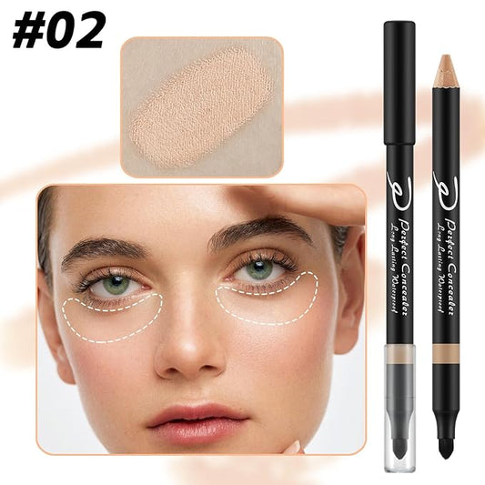 4pcs Concealer Pencil with Sponge,Full Coverage,Waterproof Under Eye Concealer Stick for Dark Circles,Blemishes,Aging Spots,Acne,Freckles