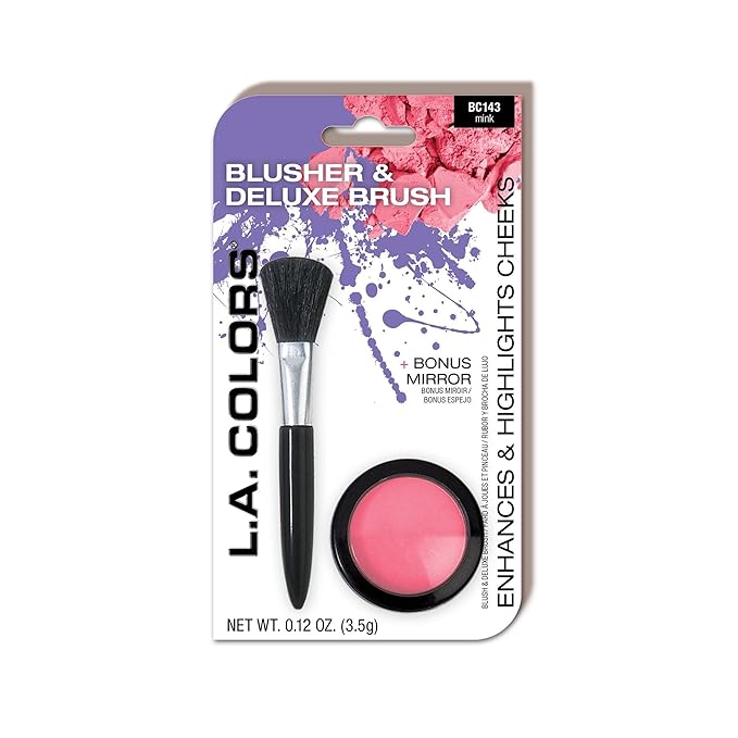 L.A. COLORS Blusher & Deluxe Brush (carded), Mink CBC143