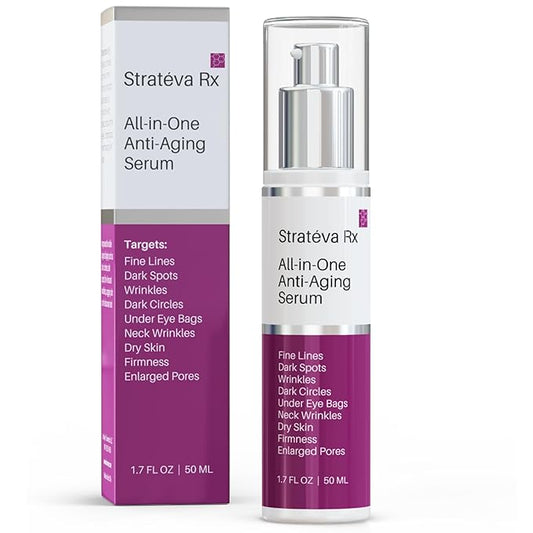 LeVaye Strateva RX Advanced Anti-Aging Serum โ Vitamin C, Niacinamide, Natural Retinol, Hyaluronic Acid & Peptides โ Targets Wrinkles, Fine Lines, Dark Spots, Dark Circles & Enlarged Pores