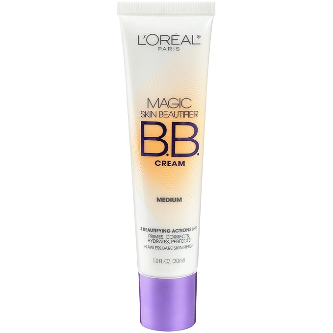 L'OrΓ©al Paris Makeup Magic Skin Beautifier BB Cream Tinted Moisturizer, Medium, 1 fl oz, 1 Count