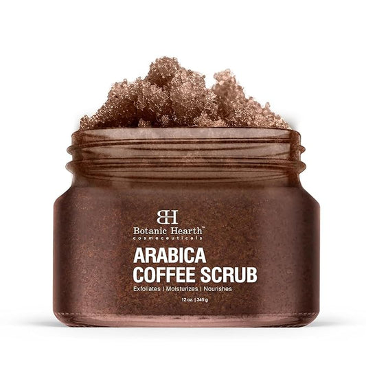 Botanic Hearth Arabica Coffee Body Scrub Exfoliating Body Scrub act as Body Exfoliator & helps with Moisturizing Skin, Acne, Cellulite, Dead Skin Scars, Wrinkles 12 oz