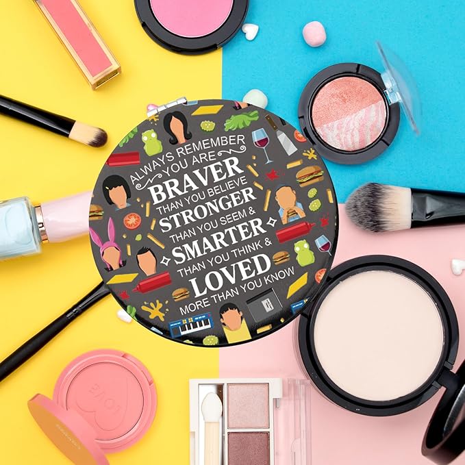 WSNANG Belcher Family Travel Compact Pocket Makeup Mirror Belcher and Linda Fans Gift TV Show Merchandise for Women (Bb Mirror-T)