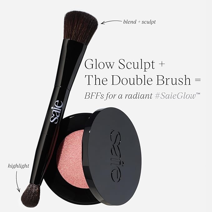 Saie Glow Sculpt Multi-Use Highlighter + Cream Blush - Lightweight with Hyaluronic Acid + Micropearl for Radiant, Glowing Skin - Pinkglow (.02 oz)