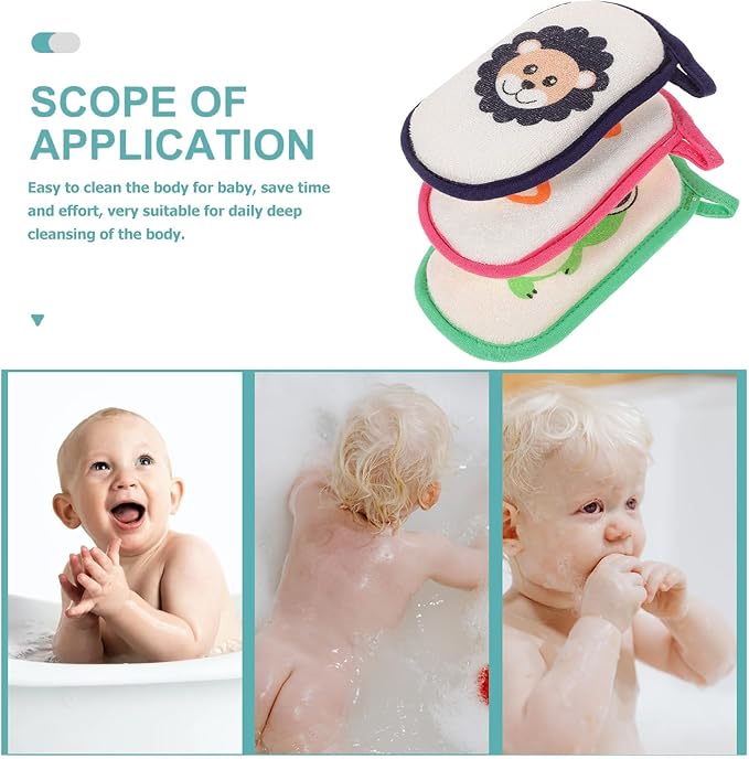 3 Pcs Children's Bath Sponge Foam Body Scrubber Soft Foam Scrubber Kids Shower Sponge Body Bath Sponge Frog Bath Sponge Scrubber Body Newborn Sponge Absorb Water Bathtub Baby