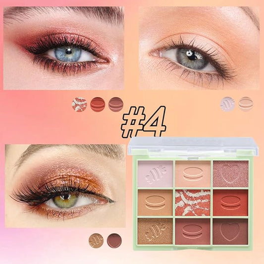 9Colors Eyeshadow Palette, Green Eye Enhancers Magic EyeShadow Palette, Glitter Shimmer Sparkly Eye Shadow Makeup, Velvety Pigmented Creamy Long Lasting Waterproof Naturing-Looking Women Girls