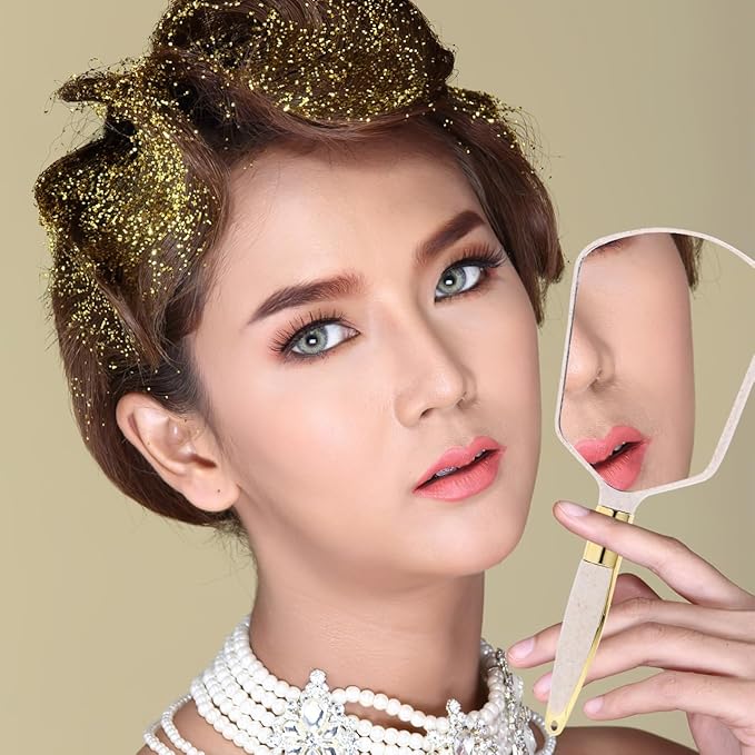 Hand Mirror for Women, Small Hand Mirror Handheld Mirror with Handle Comestic Makeup Mirror for Travel Purse Grooming