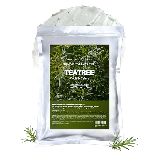 LINDSAY Premium Modeling Pack - Korean Skin Care Face Modeling Mask β Refreshing & Hydrating Face Mask Spa Facial Peel-off Mask (35.2 Ounce, Tea Tree)