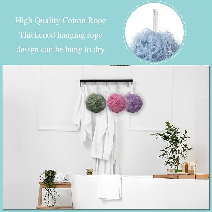 Nitial 50 Pcs Large Bath Shower Loofah Sponge Bulk 60g Exfoliating Bath Sponge Soft Shower Scrunchies Colorful Bath Loofahs for Men Women Shower (Soft Color)