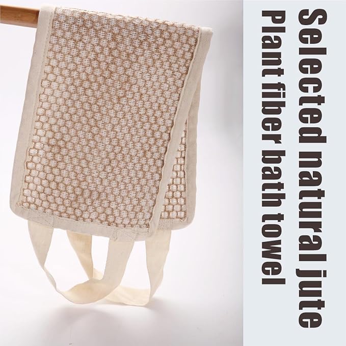 Natural Exfoliating Washcloth Towel, Cotton Line Net Sponge Exfoliate Body Scrub Sponge Bath Wash Cloth, Jute Shower Rags for Body Loofah Back Crubber for Shower for Men