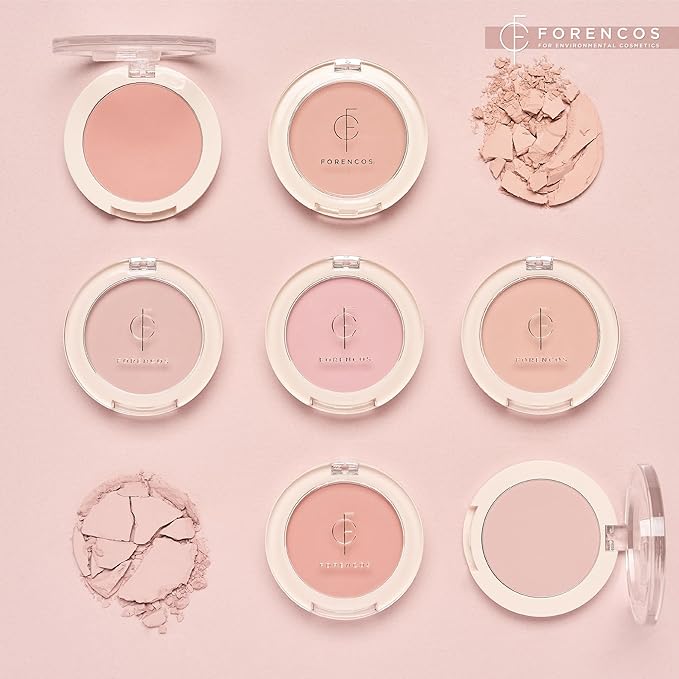 FORENCOS Matte Blush Set (Puff Included), Long Lasting Korean Blush Power, Zero Sebum Shine, Flawless Finish, Easy Blending, Lightweight & No Cakey Residue (PURE CHAI)
