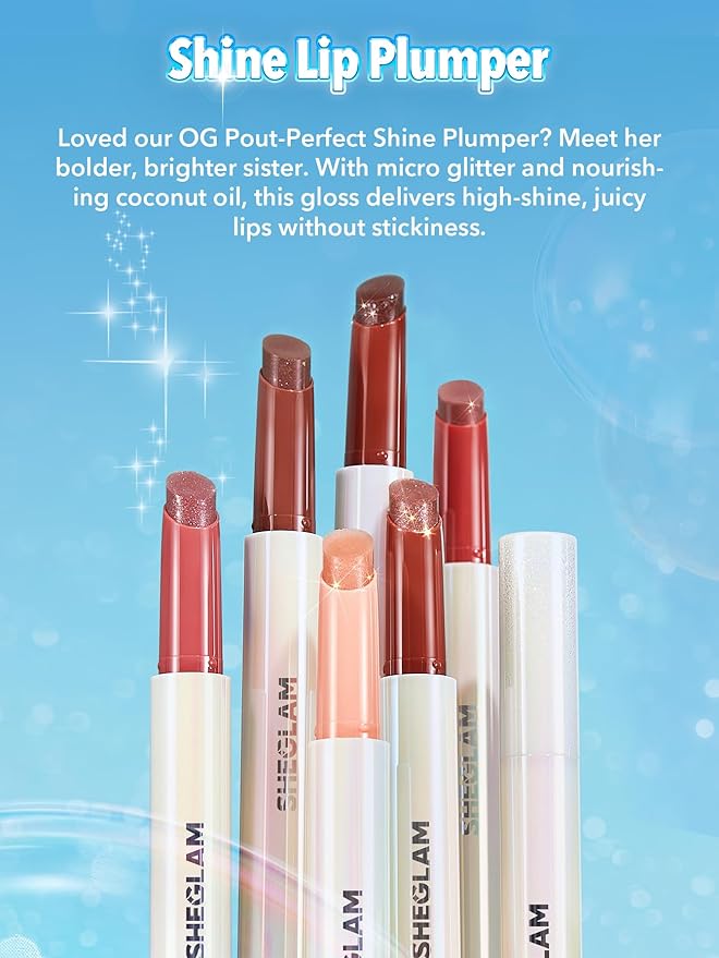 SHEGLAM Pout-Perfect Moisturizing Solid Lip Gloss Shimmer Lip Plumper - Gold Rush