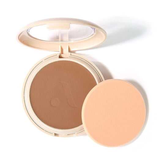 Absolute New York MFVF08 Tan Neutral Olive Velvet Focus Powder Foundation | Talc-Free, 12H Long-Lasting, Lightweight