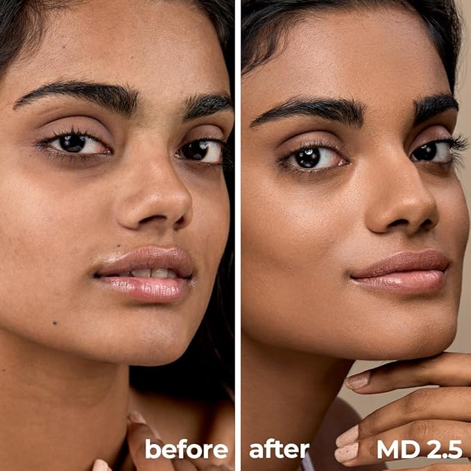 Ruby's Organics Liquid Foundation | Waterproof Full Coverage Long Lasting | Matte & Poreless, Full Coverage Blendable Normal to Oily Skin | Paraben and Synthetic Free| Shade MD2.5, 30ml