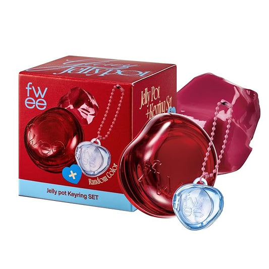Glowy Jelly Pot + Keychain SET | Dewy Jelly Lip & Blush Color, Tinted Glow Jelly Balm, Dewy Buildable Finish β Cherryppo (Cherry Red) | 0.14 oz