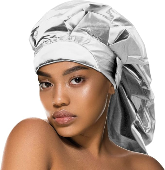 DONNA Silky Padded Braid Cap Braids, Twist, Locs or Ponytails Soft Satin Elastic Band Braid Bonnet for Sleeping