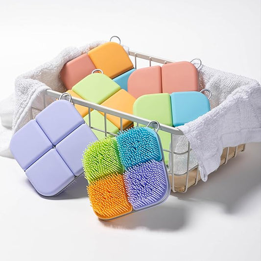 OWIIZI Silicone Loofah Gentle Exfoliating Body Scrubber Food-Grade Soft Lather Well Bath Scrub Brush for Shower or Face