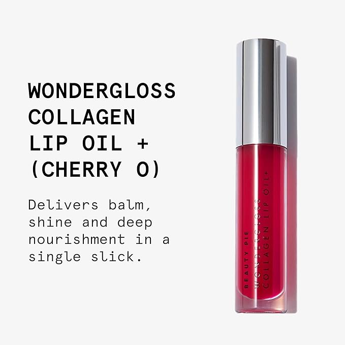Beauty Pie Wondergloss Collagen Lip Oil + (Cherryo) β Hydrating, Plumping, Non-Sticky Gloss with Collagen AC Micro-Vectors & Cherry Oils