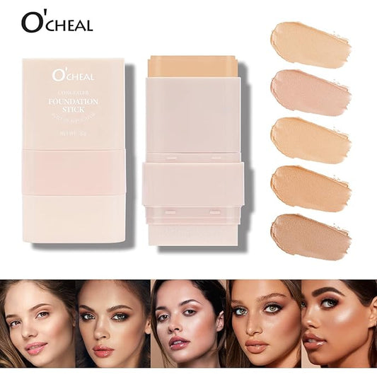 O'CHEAL Face Foundation Contour Stick Blemish Contouring Face Long-wear Lightweight Brighten Stick Concealer Beauty Makeup 01#IVORY