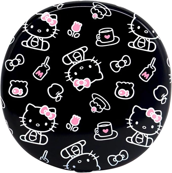 Impressions Vanity Hello Kitty The Favorites Compact Mirror with Light, Double Sided Cute Travel Makeup Mirror with Magnification, Soft Touch Button, and Adjustable Brightness