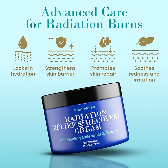 RemeVerse Radiation Cream β Unscented, Gentle, Hyaluronic Acid, Peptides & Calendula Cream for Burns, Soothing Skin and Hydrate Sensitive Skin, Radiation Treatment Skin Care β 6 fl oz