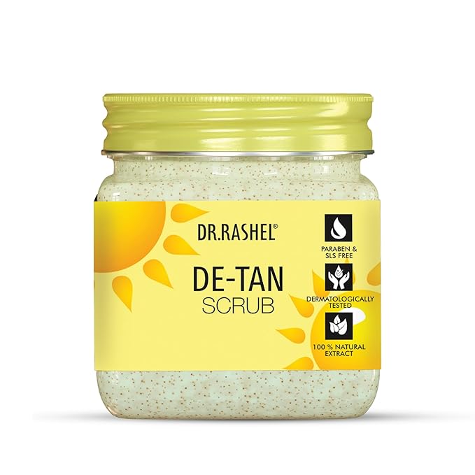 DR RASHEL De-Tan Face & Body Scrub 380ml – Exfoliating Cleanser with Natural Extracts for Tan Removal, Gentle Cleansing & Oil Control – Suitable for Most Skin Types 12.84 Fl Oz