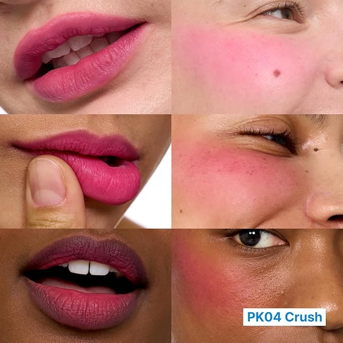 Blurry Pudding Pot | Airbrushed Blush & Lip, Buildable Pigment, Long-lasting, Lightweight, Easy to Blend, Natural Soft Matte Finish - Crush (Vivid Pink) | 0.17 oz