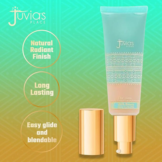 Juvia's Place I Am Magic Natural Radiance Foundation - 600Cairo - Full Coverage Liquid Foundation Makeup for Dry, Mature, Aging, and Combination Skin - Lightweight Longwear Base with Radiant Finish