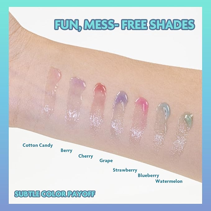 Disney Moana 7 Piece Plant Based Lip Gloss, Girls Party Favors, First Makeup Set for Girl, Perfect for Parties, Sleepovers, and Birthday Gifts, Ages 3+, by Townley Girl