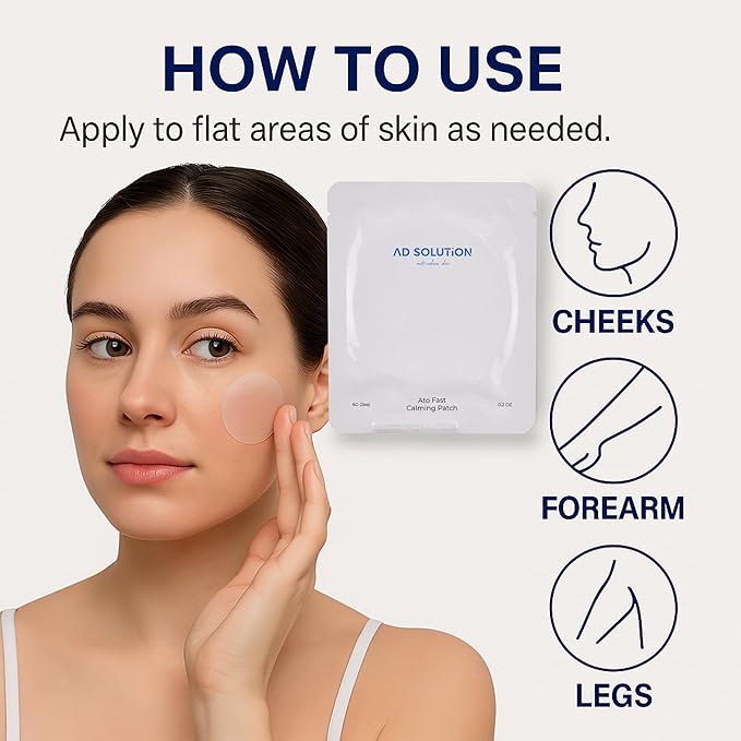 Ato Fast Calming Patch for Skin Redness, Itching & Flare-Ups β Soothing Hydrogel for Sensitive Skin with Cica & Panthenol β 10 Pairs