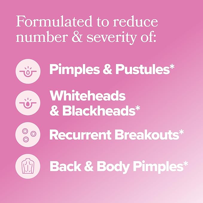 O Positiv FLO Acne Capsules β Reduce Number and Severity of Pimples, Whiteheads, Blackheads, and Pustules on Face, Back, and Body β Colostrum-Derived Lactoferrin, Zinc and Vitamin E β 30 Servings
