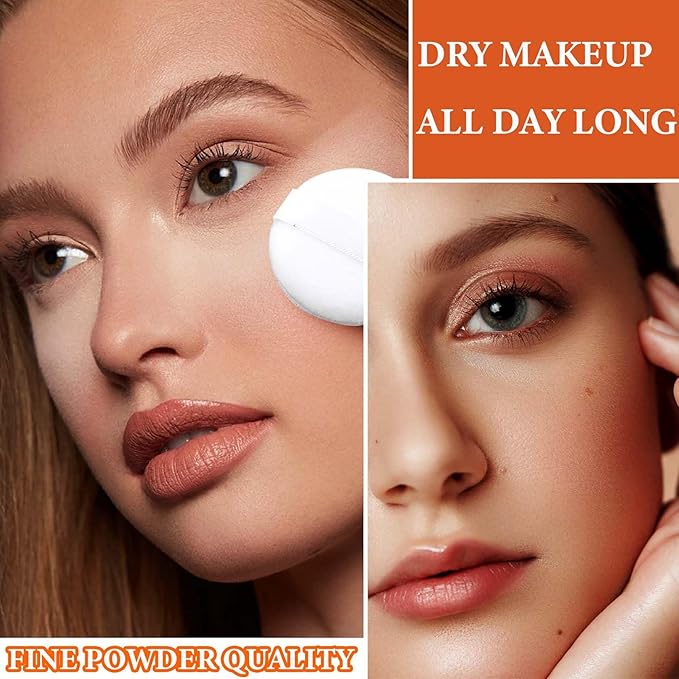Oil Control Loose Face Powder,Translucent Setting Powder With a Powder Puff Long Lasting Makeup Covering Blemishes Brightens Skin Tone,Natural Matte Loose Powder for Women(3)