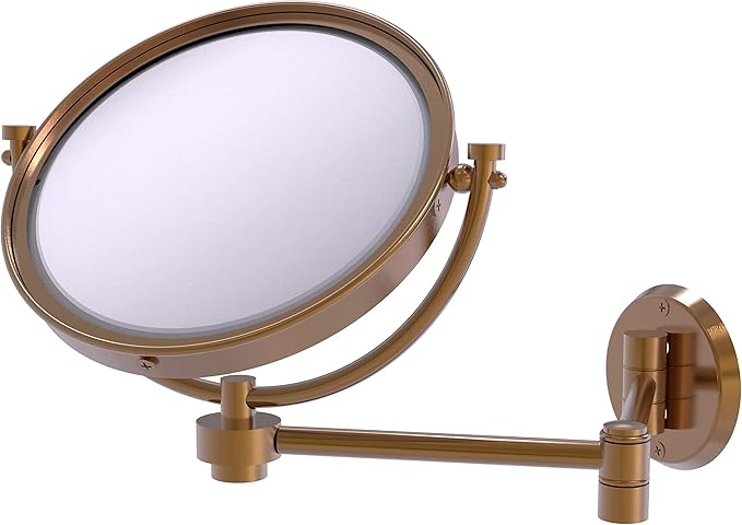 Allied Brass WM-6/3X 8 Inch Wall Mounted Extending 3X Magnification Make-Up Mirror, Brushed Bronze