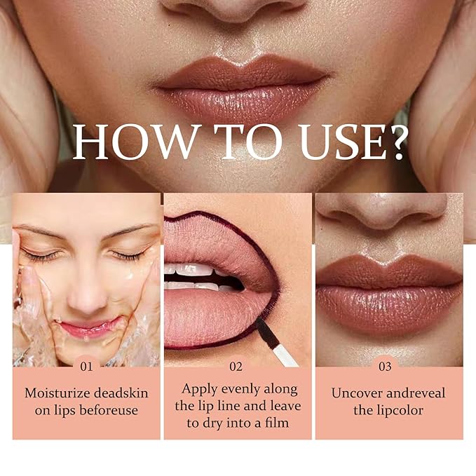 aopoka Peel Off Lip Liner Stain Velvet Tint – Long-Lasting, Moisturizing, Non-Sticky Matte Lip Lacquer, Highly Pigmented, Smudge-Proof Liquid Lipstick Makeup #Brownish Red